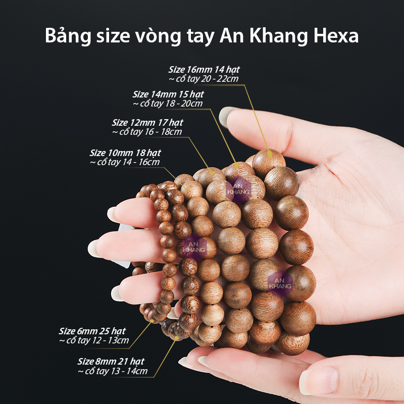 bảng size vòng tay trầm hương phong thủy An Khang